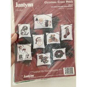 Janlynn - 1992 Holiday Dreams Ornaments #89-24-Christmas Cross Stitch Set of 8